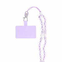 CRYSTAL DIAMOND telefono dirželis, telefono pakabukas / virvelės ilgis 74 cm (37 cm kilpoje) / ant kaklo – violetinis