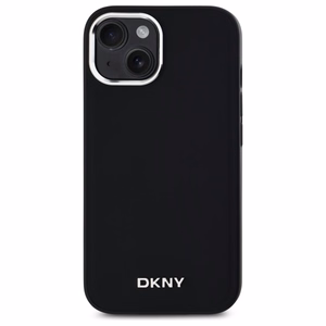 DKNY Paprastas logotipas Magnetinis dėklas telefonui iPhone 15 Plus - juodas