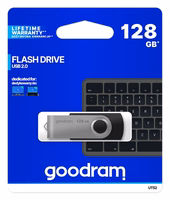 Goodram UTS2-1280K0R11 USB atmintukas 128 GB USB A tipo 2.0 Juoda, Sidabras