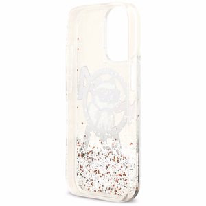 Karl Lagerfeld Skystas Blizgučiai Choupette Logo Magnetinis Dėklas telefonui iPhone 17 - Skaidrus