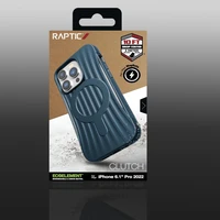 Raptic X-Doria Clutch dėklas iPhone 14 Pro su Magnetine galinė mėlyna danga