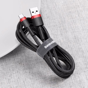 Baseus kabelis Cafule USB - USB-C 1,0 m 3A raudonas-juodas
