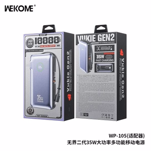 Išorinė baterija WK Design „WP-105“ pilka 10000mAh (35W)