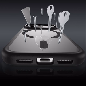 "Benks" magnetinis dėklas su metaliniu rėmeliu (A069), skirtas "Iphone 17 Pro grey" (fotoaparato valdymo mygtukas)