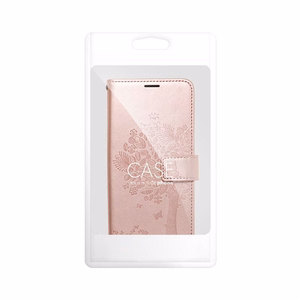 MEZZO knygos tipo dėklas telefonui SAMSUNG A35 5G su medžiu, rausvo aukso spalvos