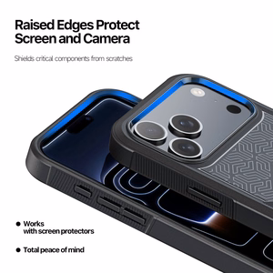 Dėklas Dux Ducis Shld Apple iPhone 17 Pro Max juodas (Triangle Pattern)