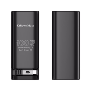 Kruger&Matz ličio jonų išorinė baterija su QC ir PD, 20000 mAh, 100 W