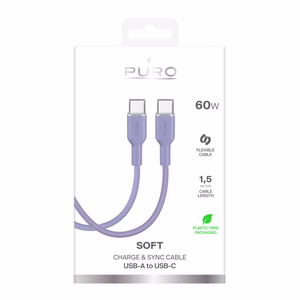 Puro ICON USB-C - USB-C laidas 1.5m - violetinis