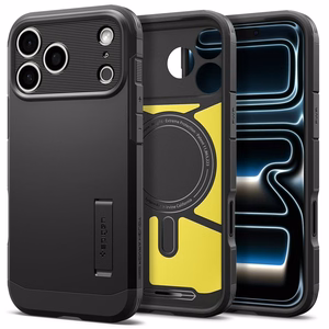 Spigen Tough Armor MagSafe dėklas, skirtas iPhone 18 Pro / 17 Pro – spalva: juoda