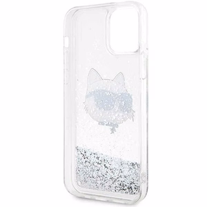 Karl Lagerfeld KLHCP12MLNHCCS iPhone 12/12 Pro 6.1" sidabrinis/sidabrinis kietas dėklas Blizgantis Choupette Galva