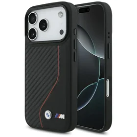 BMW M Carbon Line & Logo MagSafe dėklas iPhone 17 Pro - raudonas