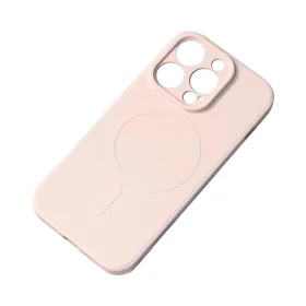 Magnetinis suderinamas silikoninis dėklas iPhone 15 Pro Max - rožinis