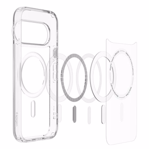 Spigen Ultra Hybrid Mag MagSafe dėklas Google Pixel 11 Pro XL – skaidrus ir baltas