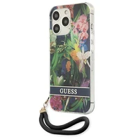 Guess GUHCP13LHFLSB iPhone 13 Pro / 13 6.1" mėlynas/mėlynas kietas dėklas Gėlių Dirželis