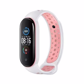 Beline dirželis Design Mi Band 7/6/5 baltas-rožinis /baltas-rožinis