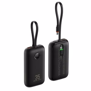 Powerbank Veger K1 (W1188) PD QC3.0 35W 10000 mAh with built-in Type C / Lightning cables black