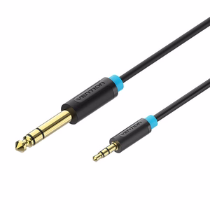 Garso kabelis TRS 3,5 mm – 6,35 mm „Vention BABBG“, 1,5 m, juodas