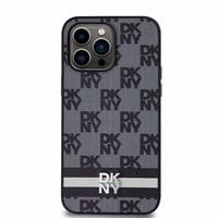 DKNY Odinis languotas mono raštas ir spausdintos juostos dėklas telefonui iPhone 14 Pro Max - juodas