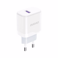 Dudao A20EU USB-A 18W sieninis įkroviklis - baltas + USB-A - USB-C kabelis