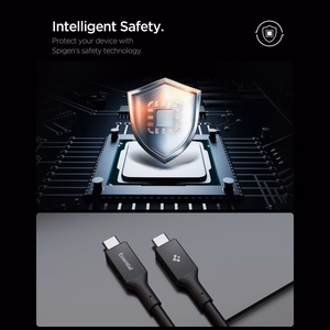 "Spigen Essential EB24012CC USB-C / USB-C 240W 120 cm ilgio kabelis - juodas