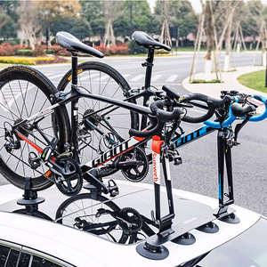 Rockbros XP1002 siurbtukinis automobilio stogo laikiklis 2 dviračiams – juodas