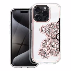 TEDDY BEAR dėklas telefonui IPHONE 16 Pro rožinis