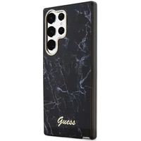 Guess GUHCS23LPCUMAK S23 Ultra S918 juodas/juodas kietas dėklas Marble