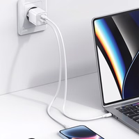 USAMS Tinklo įkroviklis 1xUSB+1xUSB-C PD30W 3A (tik galvutė) PD3.0 Fast Charging juodas X-ron Series CC189TC01 (US-CC189)