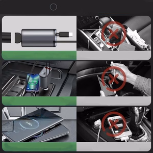 Automobilinis įkroviklis T-PHOX Flexit 4in1 86W, pilkas