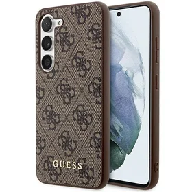 Guess 4G Metal Gold Logo dėklas telefonui Samsung Galaxy S24+ - rudas