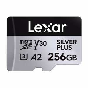 „Lexar High-Performance Silver Plus“ microSDXC atminties kortelė, 256 GB + adapteris