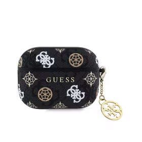 Guess PU 4G Peony Charm dėklas AirPods Pro juodas