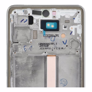 LCD ekranas SAMSUNG A53 A536 HARD OLED su sidabro spalvos rėmu