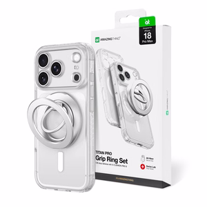 AmazingThing Titan Pro Lens Ring Set dėklas, skirtas iPhone 18 Pro Max, su kameros apsauga ir magnetiniu žiedu, suderinamas su MagSafe – spalva: skaidri