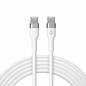 "Forever" lankstus kabelis USB-C - USB-C 1,0 m 60W baltas