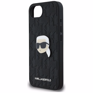 Karl Lagerfeld Monogram Karl Head Pin dėklas telefonui iPhone 16e - juodas