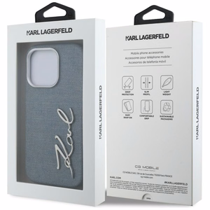 Karl Lagerfeld FW Jeans Signature Logo Dėklas iPhone 16 Pro - mėlynas