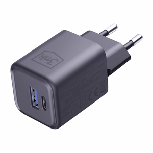 3mk Hyper Charger PD 33W GaN QC4+ PPS AFC FCP SCP 1A1C sieninis įkroviklis - juodas