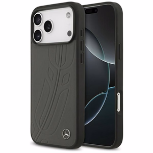 Mercedes Odinis Didelis Laurel Lapų Magnetinis dėklas telefonui iPhone 17 Pro Max - Juodas ir Pilkas