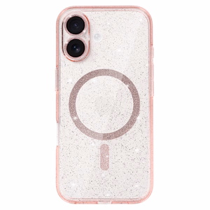 Blizgantis magnetinis dėklas telefonui Iphone 17, rožinis, permatomas
