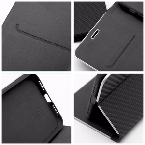 LUNA Book Carbon dėklas telefonui IPHONE 13 juodas