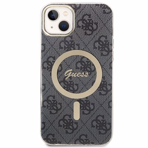 Guess GUBPP14MH4EACSK 4G Print MagSafe dėklo ir įkroviklio rinkinys, skirtas iPhone 14 Plus 6.7", juodas