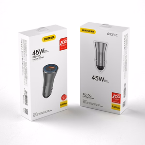 Automobilinis įkroviklis Dudao R4Max 55W USB-C/USB-A pilkas