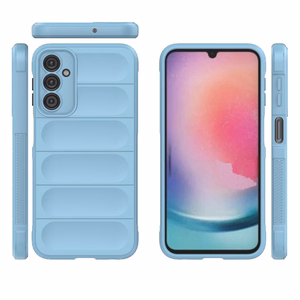 Dėklas telefonui Magic Shield Samsung Galaxy A24 4G lankstus apsauginis dėklas - šviesiai mėlynas