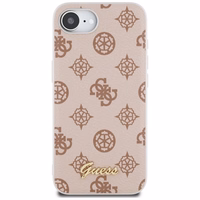 Guess Peony Script Logo Magnetinis dėklas telefonui iPhone 16e - rudas