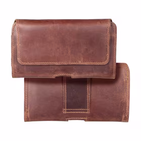 ROYAL Crazy Horse universalus horizontalus odinis diržo dėklas dydis L IPHONE 12 / 12 PRO / 13 / 13 PRO / 14 / 14 PRO / SAMSUNG S10 / S20 / S21 / A40 / HUAWEI P8 LITE / P30 / P40 / P9 LITE rudas