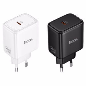 Telefono GaN įkroviklis Hoco USB C PD AVS 40W max 60W N83 juodas