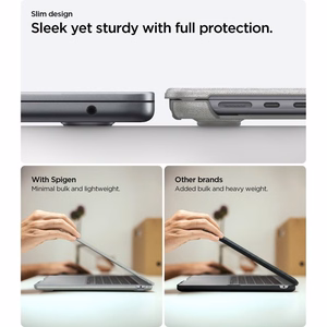 Spigen Urban Fit dėklas, skirtas MacBook Air 13" 2023 / 2024 / 2025 / 2026 – pilkas
