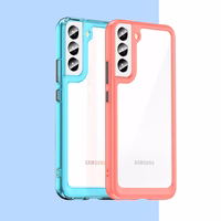 Outer Space dėklas Samsung Galaxy S22 + (S22 Plus) kietas dangtelis su geliniu rėmu permatoma