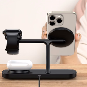 Tech-Protect QI15W-A45 3in1 belaidis įkroviklis su MagSafe Apple įrenginiams - juodas